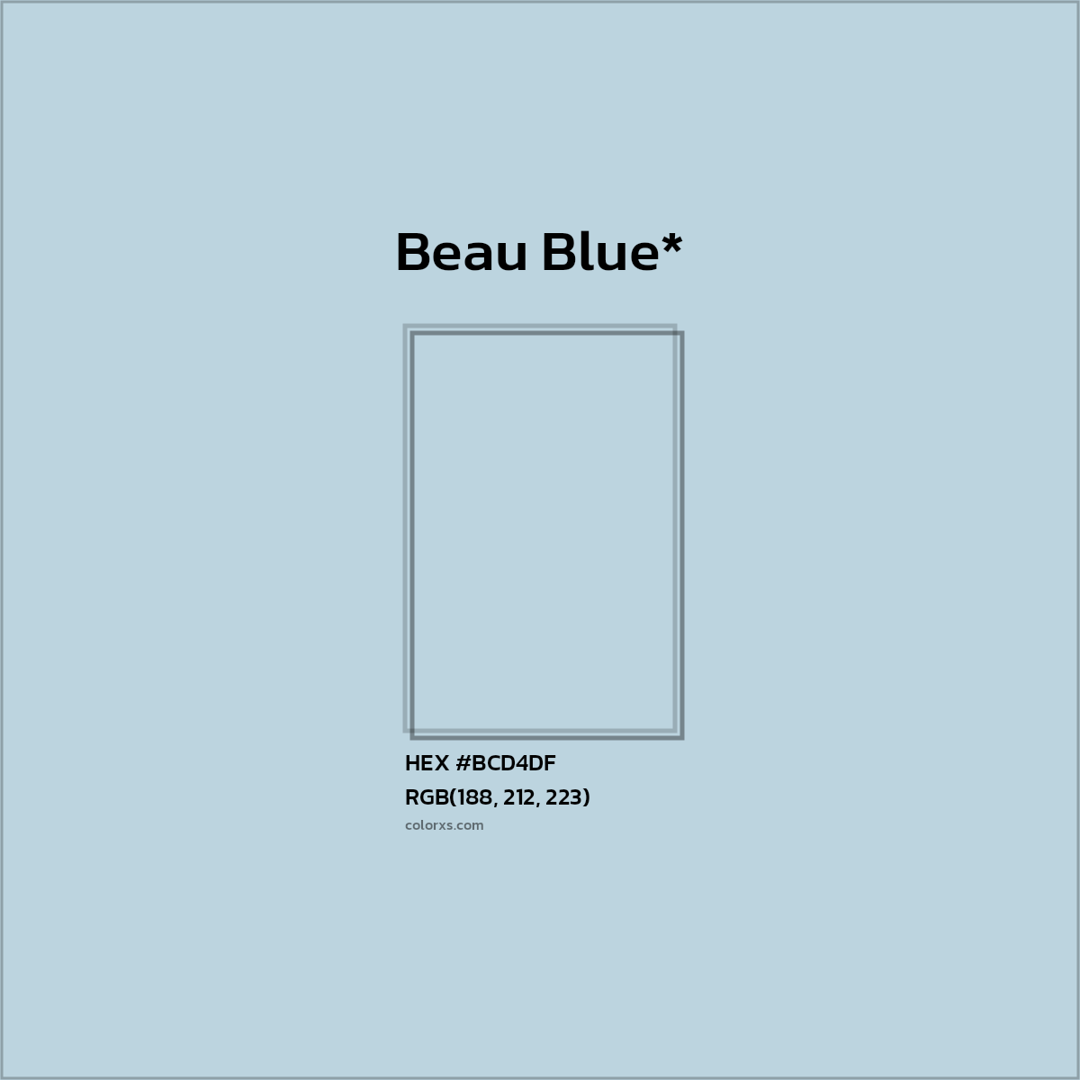 HEX #BCD4DF Color Name, Color Code, Palettes, Similar Paints, Images