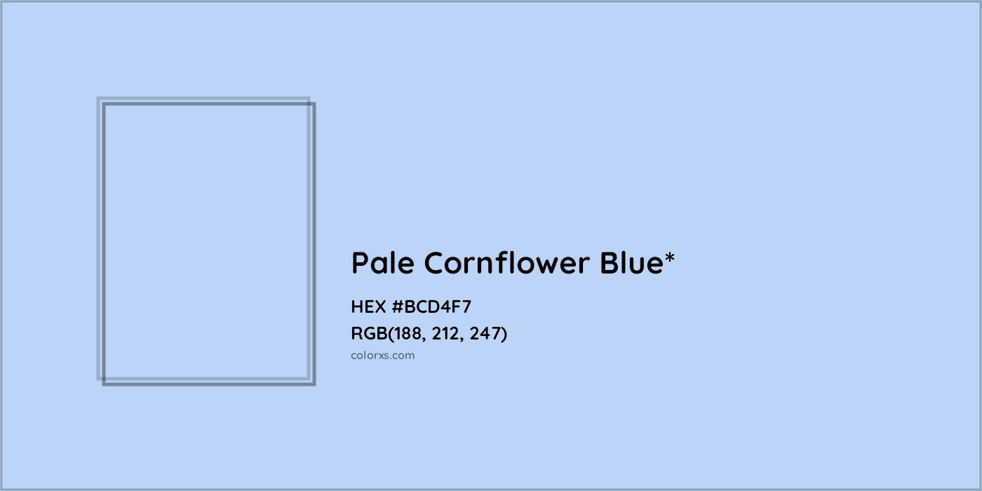 HEX #BCD4F7 Color Name, Color Code, Palettes, Similar Paints, Images