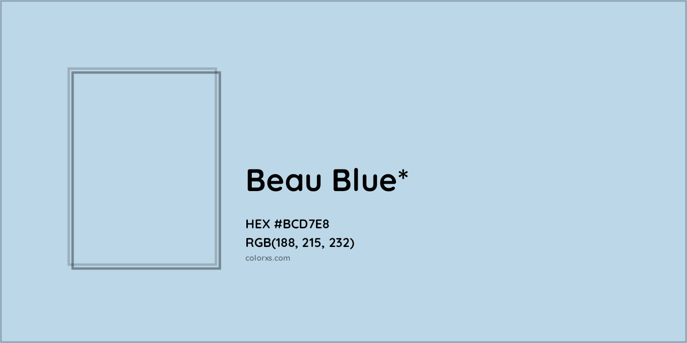 HEX #BCD7E8 Color Name, Color Code, Palettes, Similar Paints, Images
