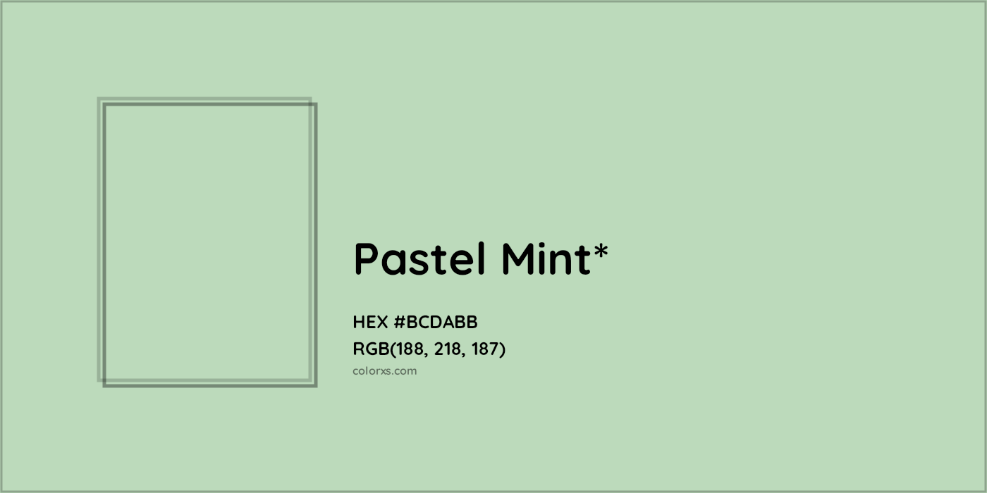 HEX #BCDABB Color Name, Color Code, Palettes, Similar Paints, Images