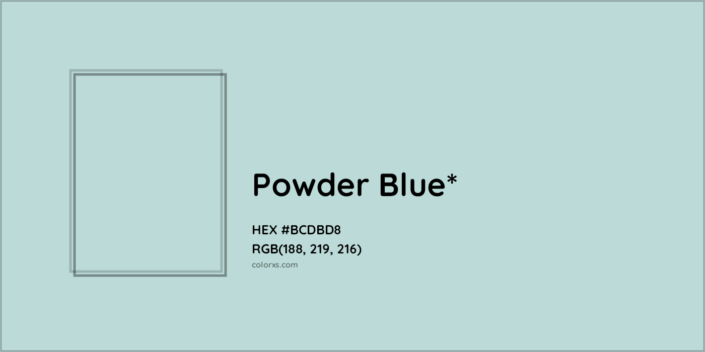 HEX #BCDBD8 Color Name, Color Code, Palettes, Similar Paints, Images