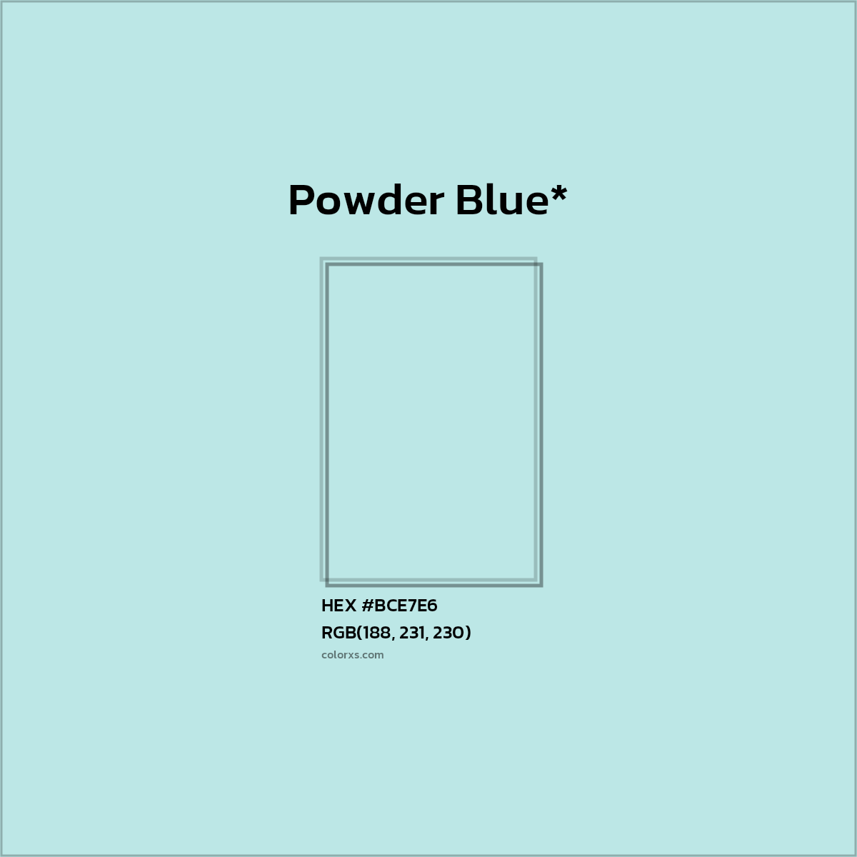 HEX #BCE7E6 Color Name, Color Code, Palettes, Similar Paints, Images