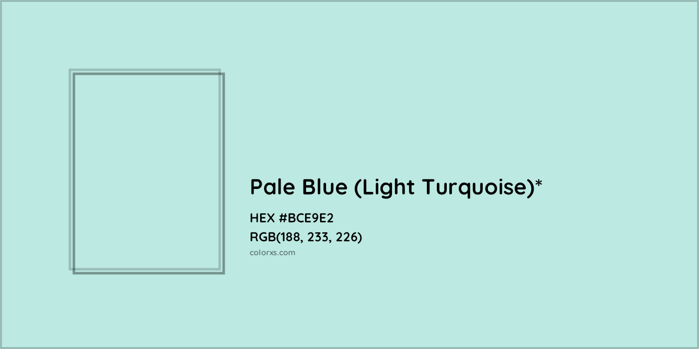 HEX #BCE9E2 Color Name, Color Code, Palettes, Similar Paints, Images