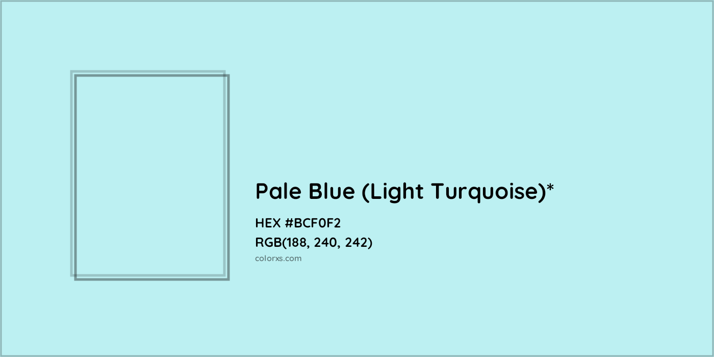 HEX #BCF0F2 Color Name, Color Code, Palettes, Similar Paints, Images