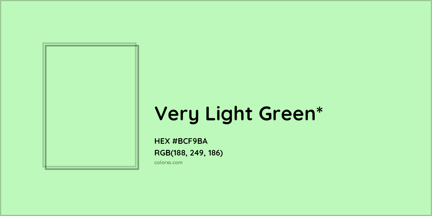 HEX #BCF9BA Color Name, Color Code, Palettes, Similar Paints, Images