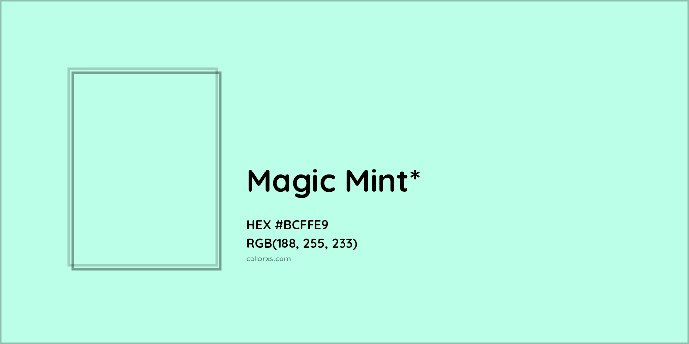 HEX #BCFFE9 Color Name, Color Code, Palettes, Similar Paints, Images