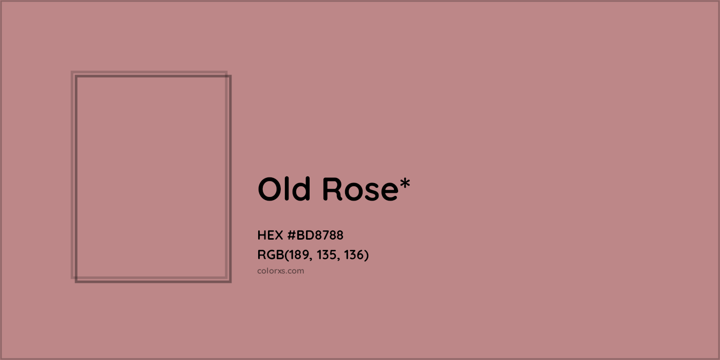 HEX #BD8788 Color Name, Color Code, Palettes, Similar Paints, Images