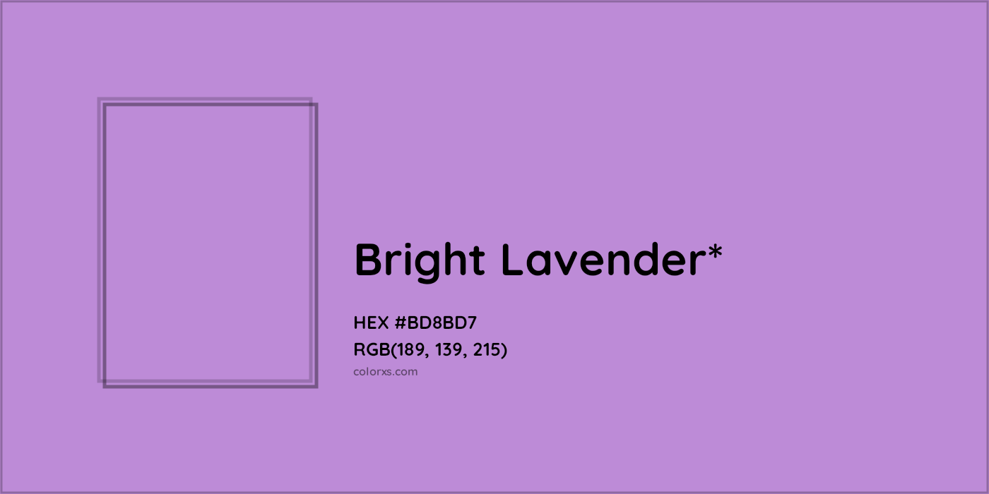 HEX #BD8BD7 Color Name, Color Code, Palettes, Similar Paints, Images