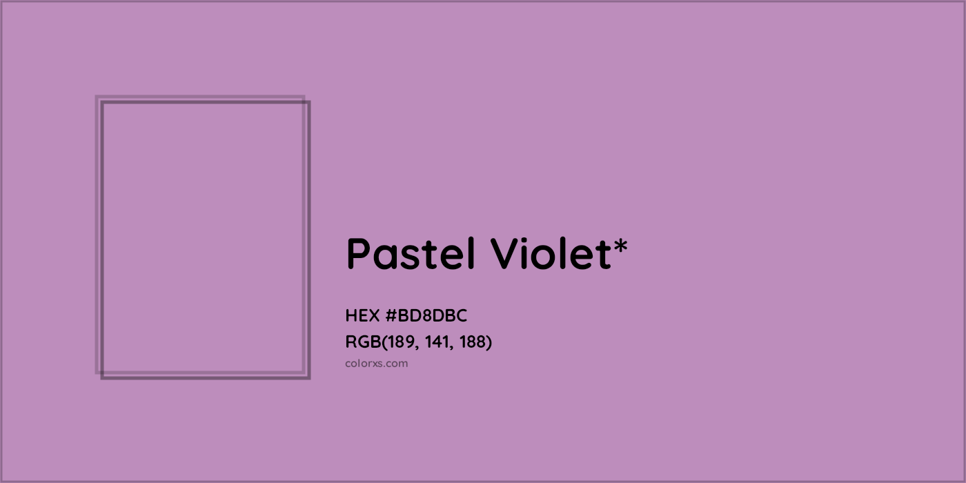 HEX #BD8DBC Color Name, Color Code, Palettes, Similar Paints, Images