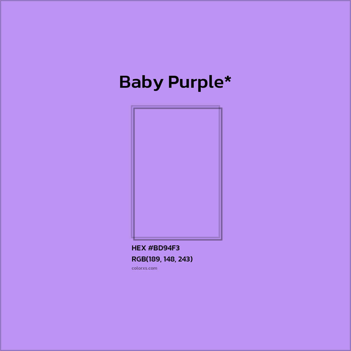 HEX #BD94F3 Color Name, Color Code, Palettes, Similar Paints, Images