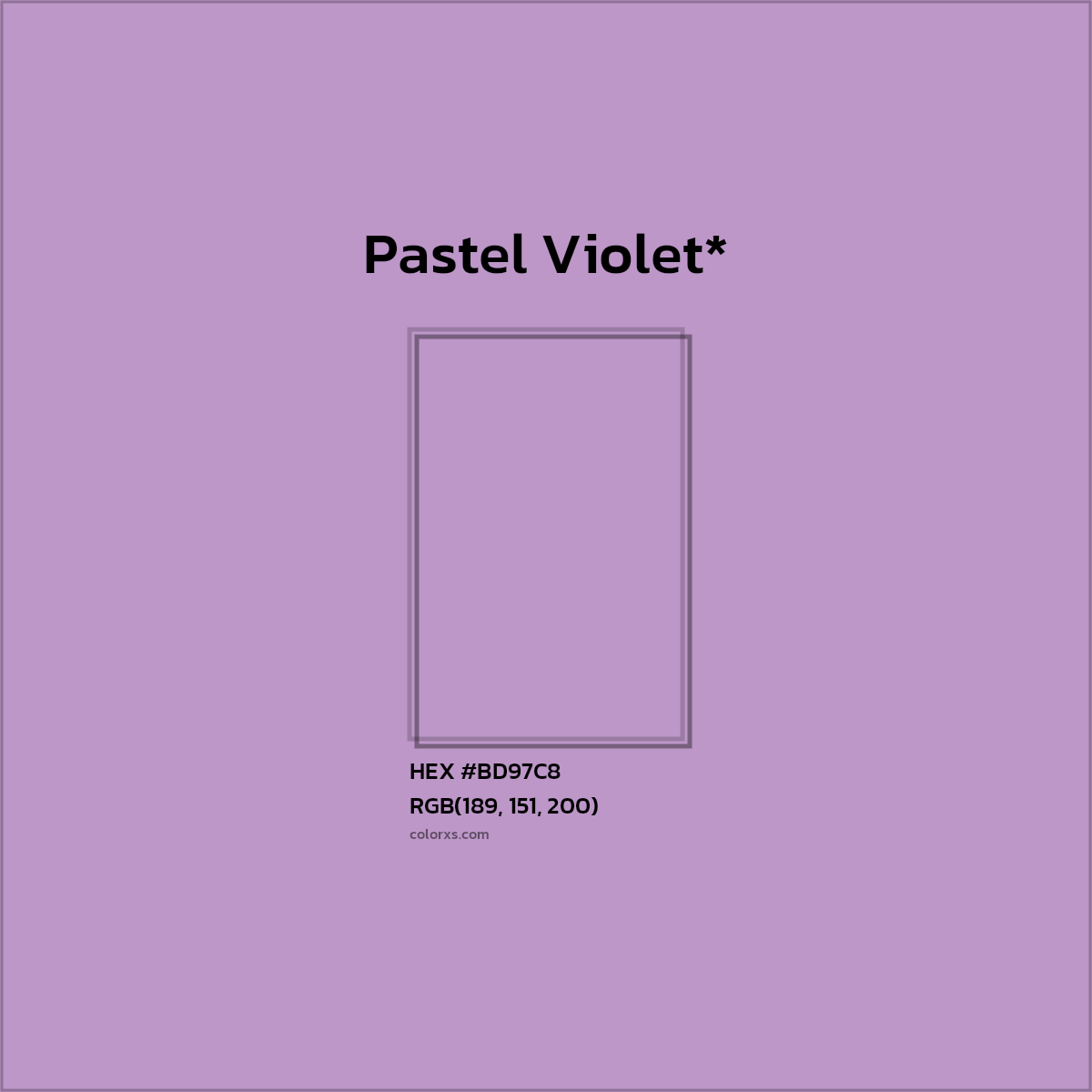 HEX #BD97C8 Color Name, Color Code, Palettes, Similar Paints, Images