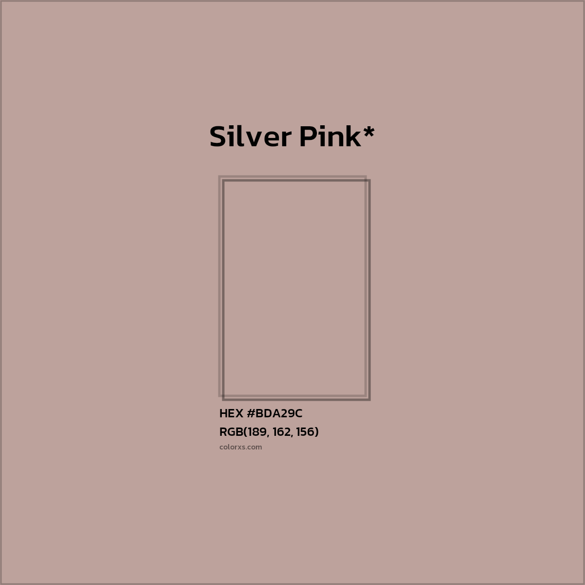 HEX #BDA29C Color Name, Color Code, Palettes, Similar Paints, Images