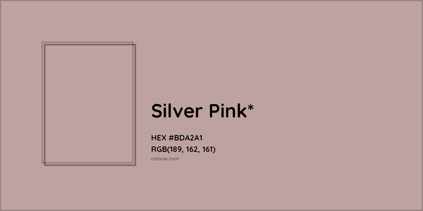 HEX #BDA2A1 Color Name, Color Code, Palettes, Similar Paints, Images