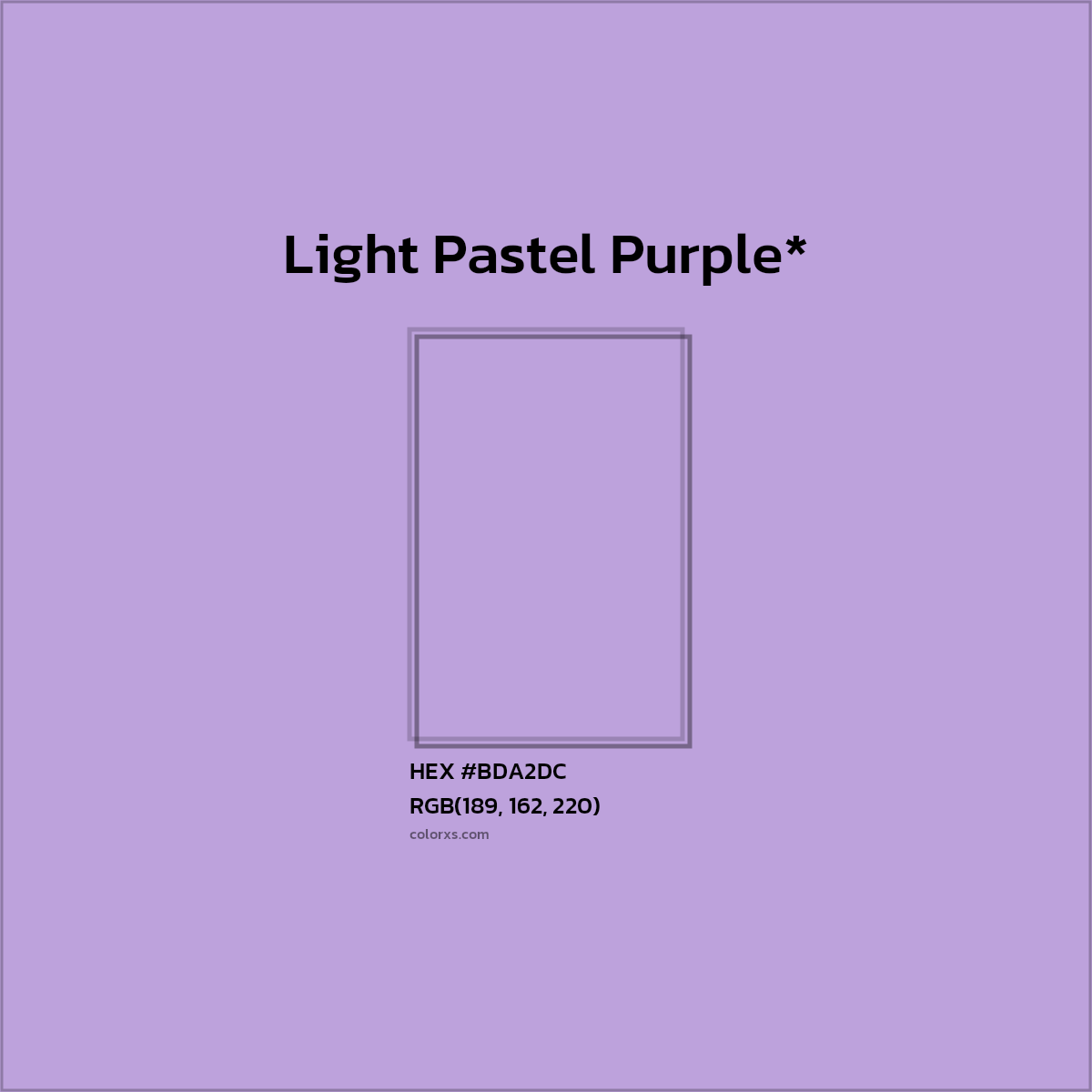 HEX #BDA2DC Color Name, Color Code, Palettes, Similar Paints, Images