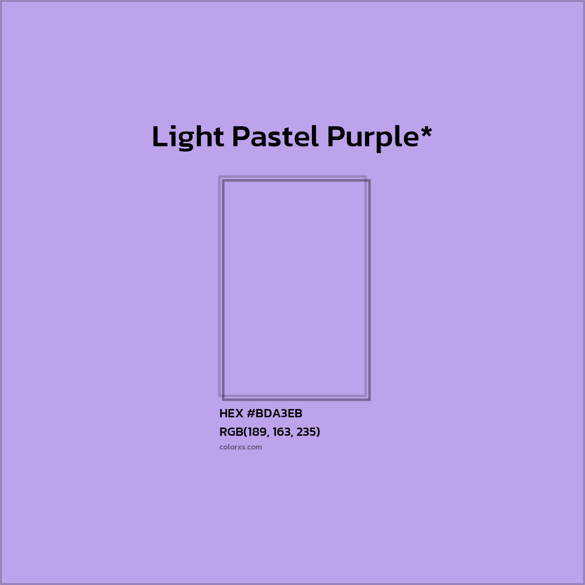 HEX #BDA3EB Color Name, Color Code, Palettes, Similar Paints, Images