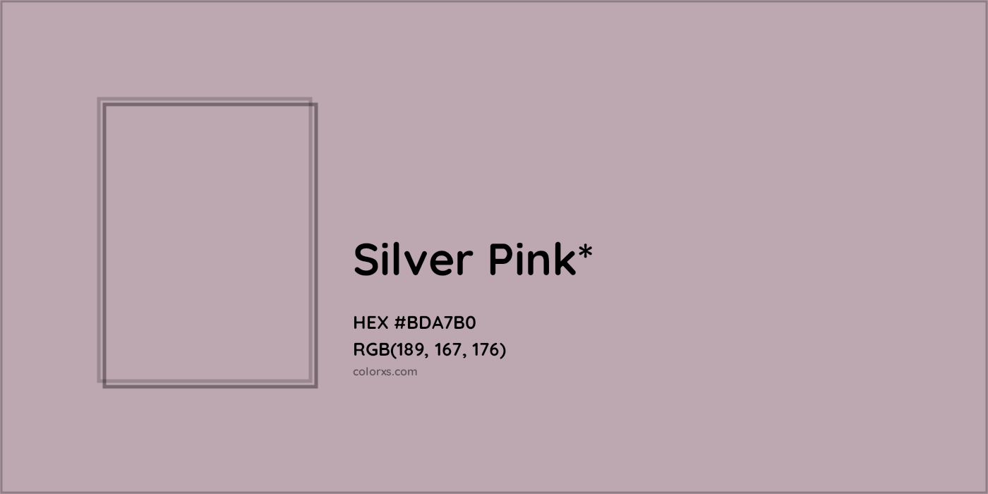 HEX #BDA7B0 Color Name, Color Code, Palettes, Similar Paints, Images