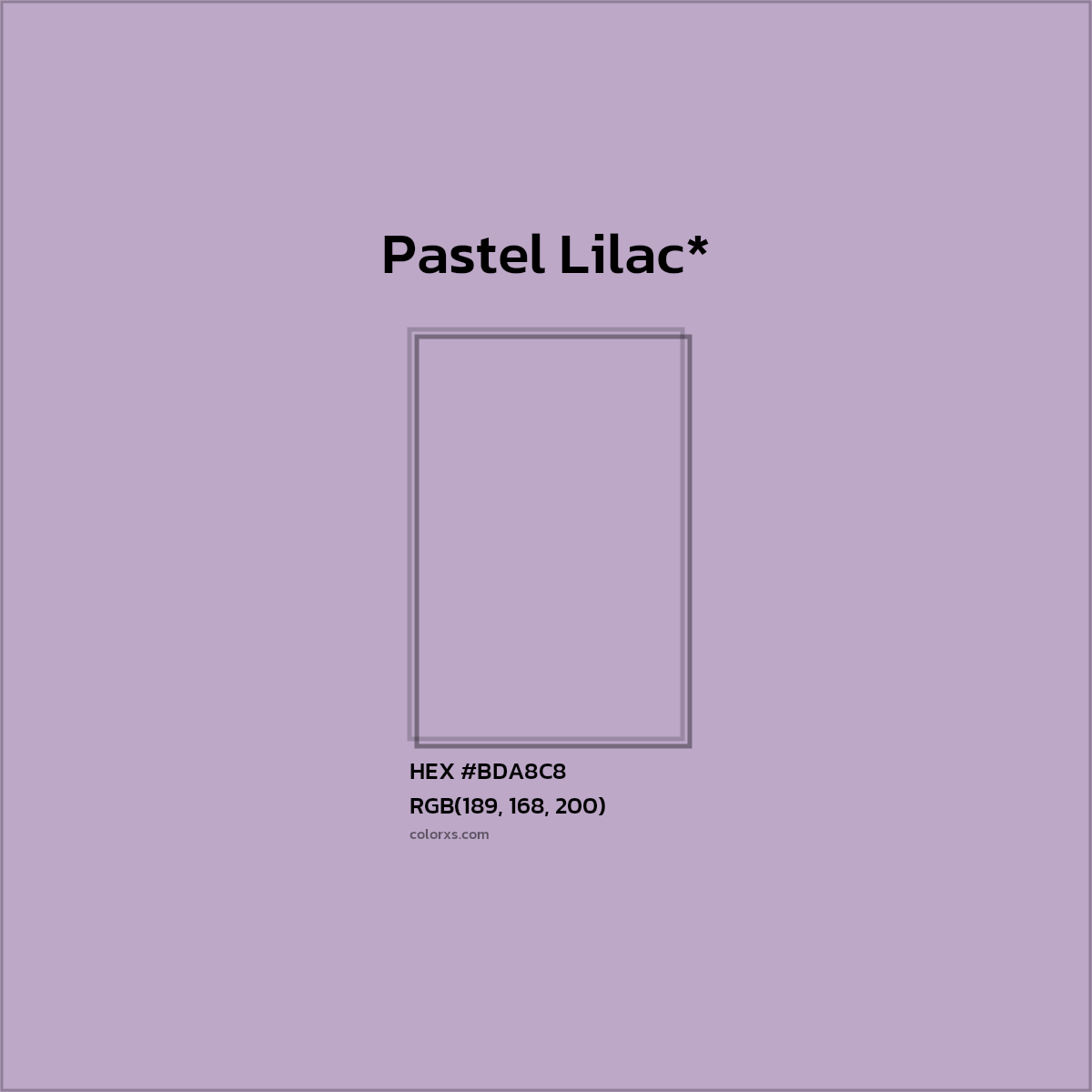 HEX #BDA8C8 Color Name, Color Code, Palettes, Similar Paints, Images