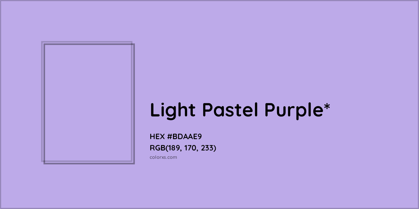 HEX #BDAAE9 Color Name, Color Code, Palettes, Similar Paints, Images