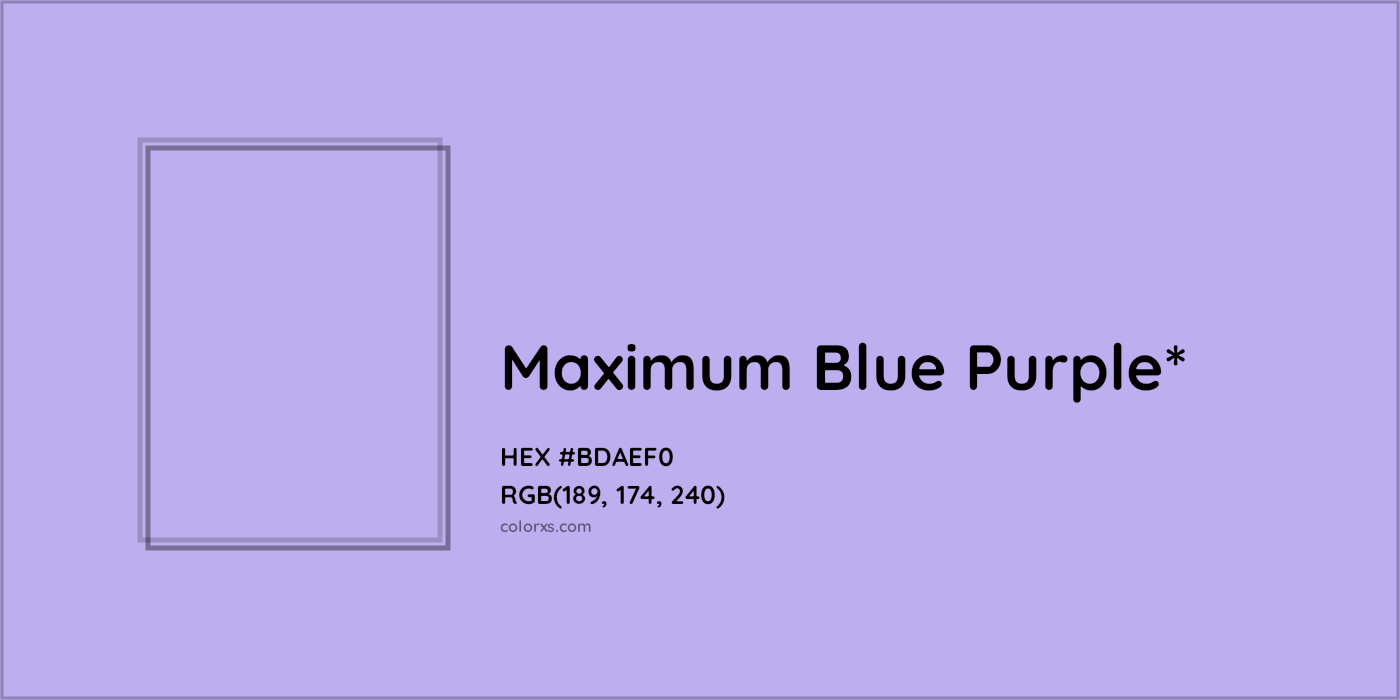 HEX #BDAEF0 Color Name, Color Code, Palettes, Similar Paints, Images