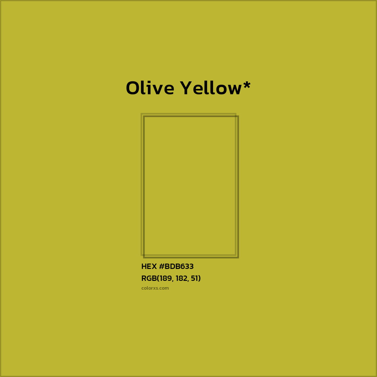 HEX #BDB633 Color Name, Color Code, Palettes, Similar Paints, Images