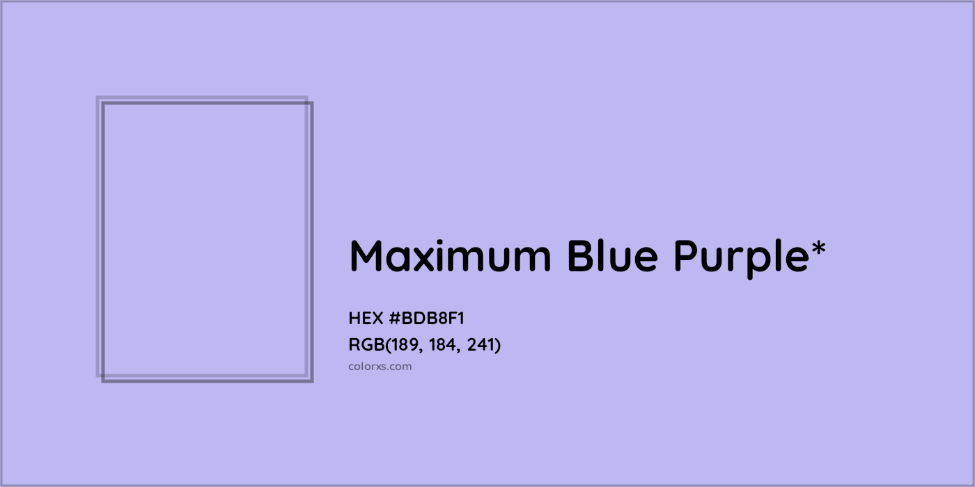 HEX #BDB8F1 Color Name, Color Code, Palettes, Similar Paints, Images