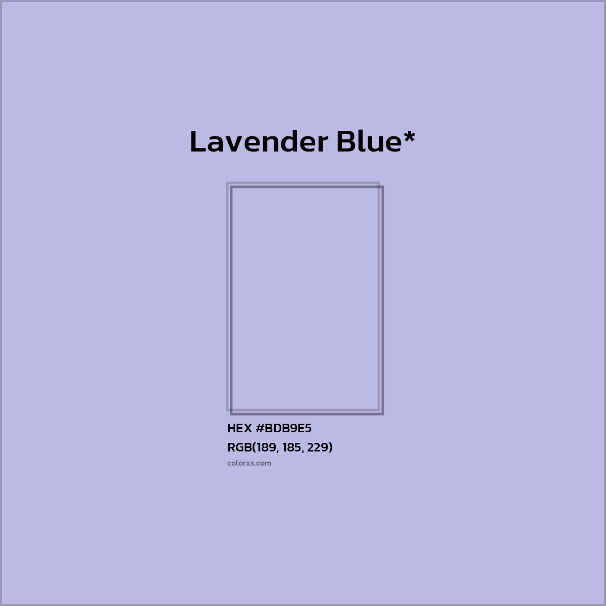 HEX #BDB9E5 Color Name, Color Code, Palettes, Similar Paints, Images