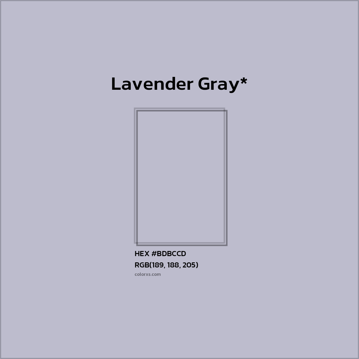 HEX #BDBCCD Color Name, Color Code, Palettes, Similar Paints, Images