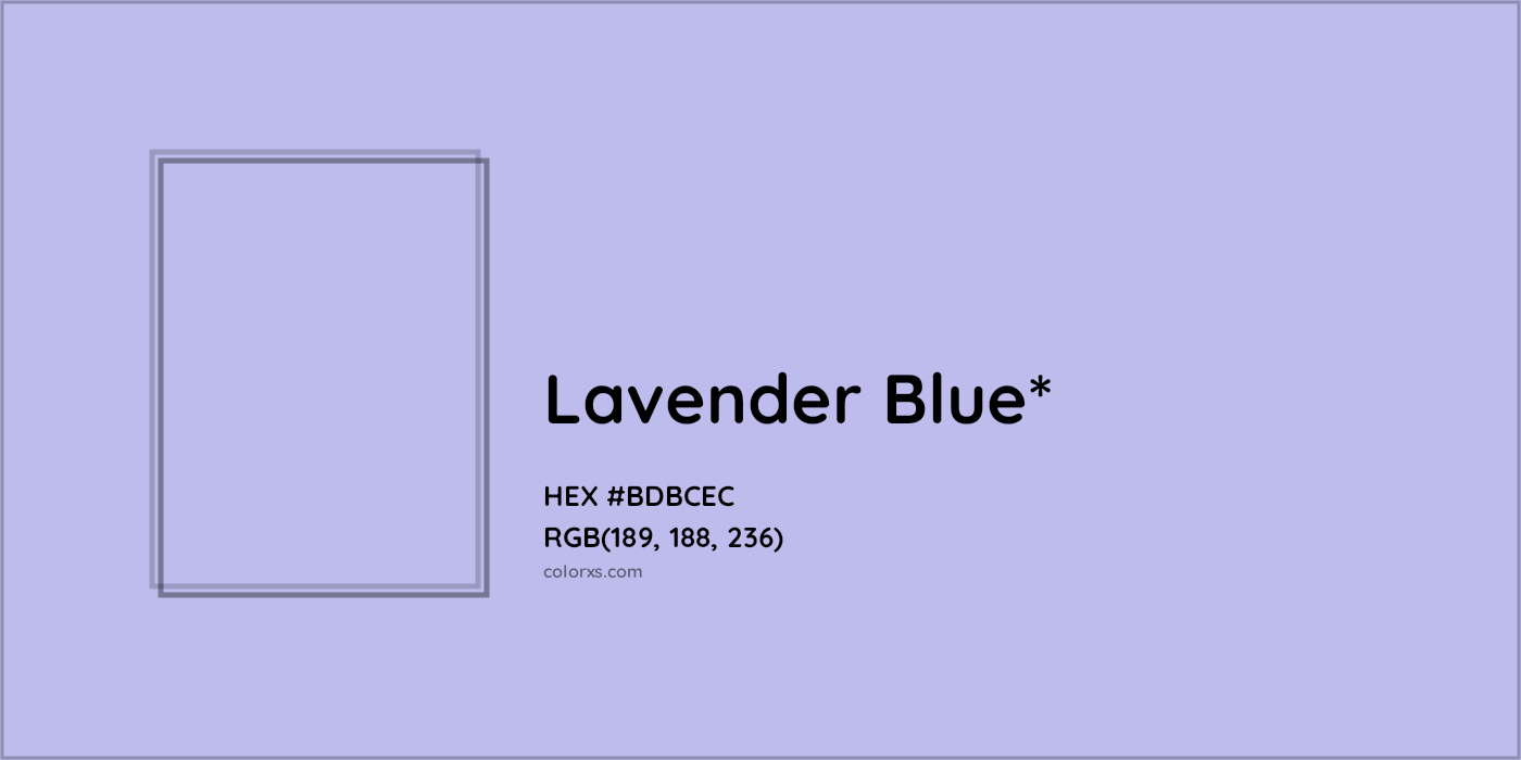 HEX #BDBCEC Color Name, Color Code, Palettes, Similar Paints, Images