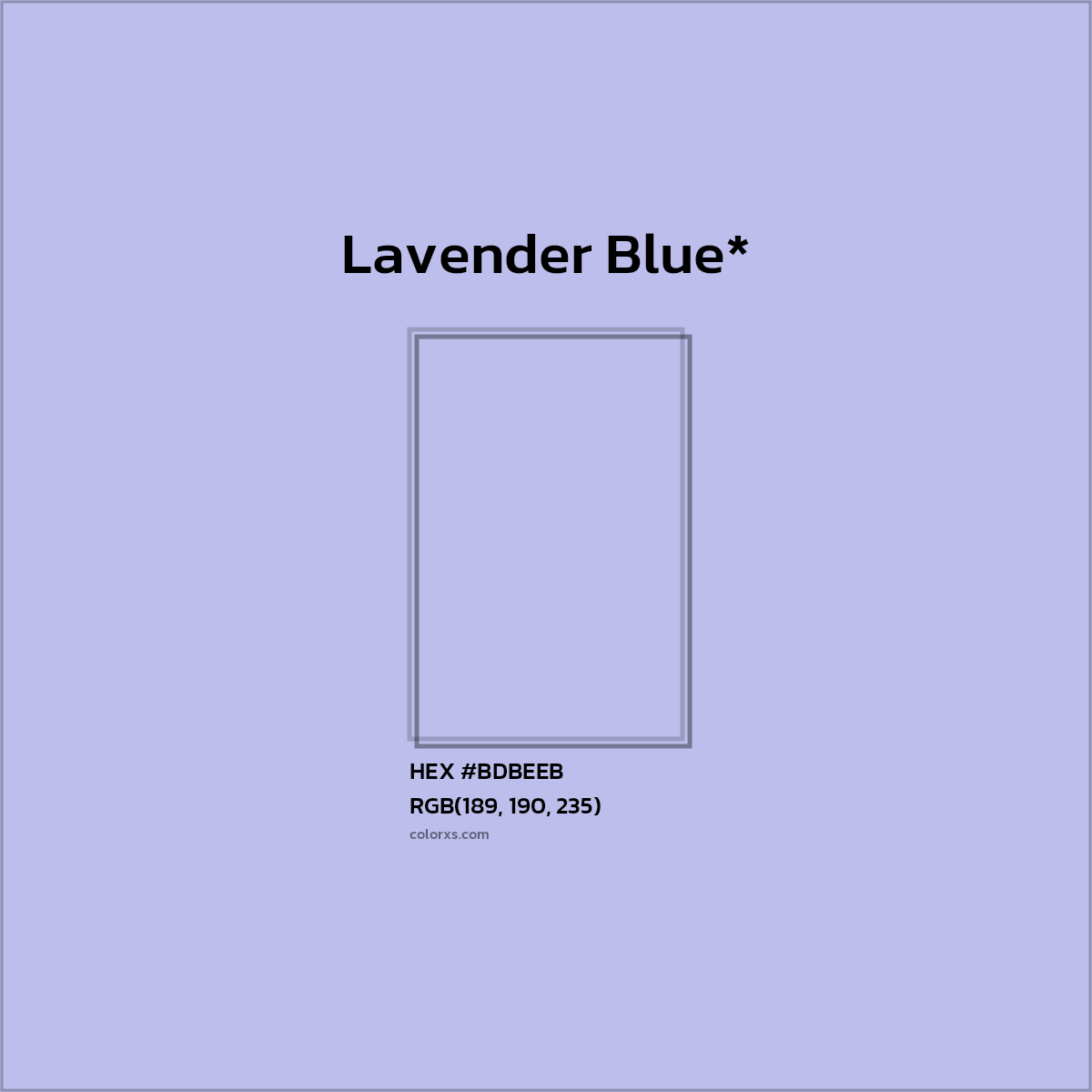 HEX #BDBEEB Color Name, Color Code, Palettes, Similar Paints, Images