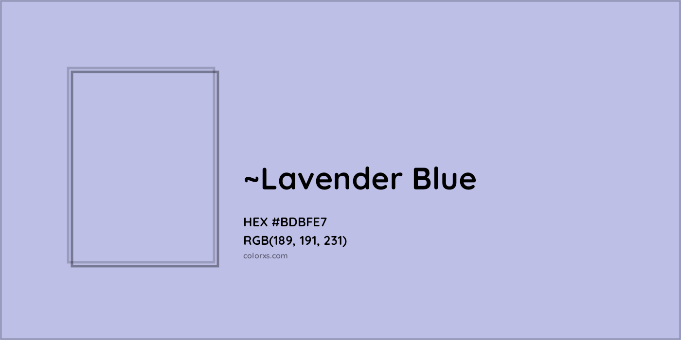 HEX #BDBFE7 Color Name, Color Code, Palettes, Similar Paints, Images