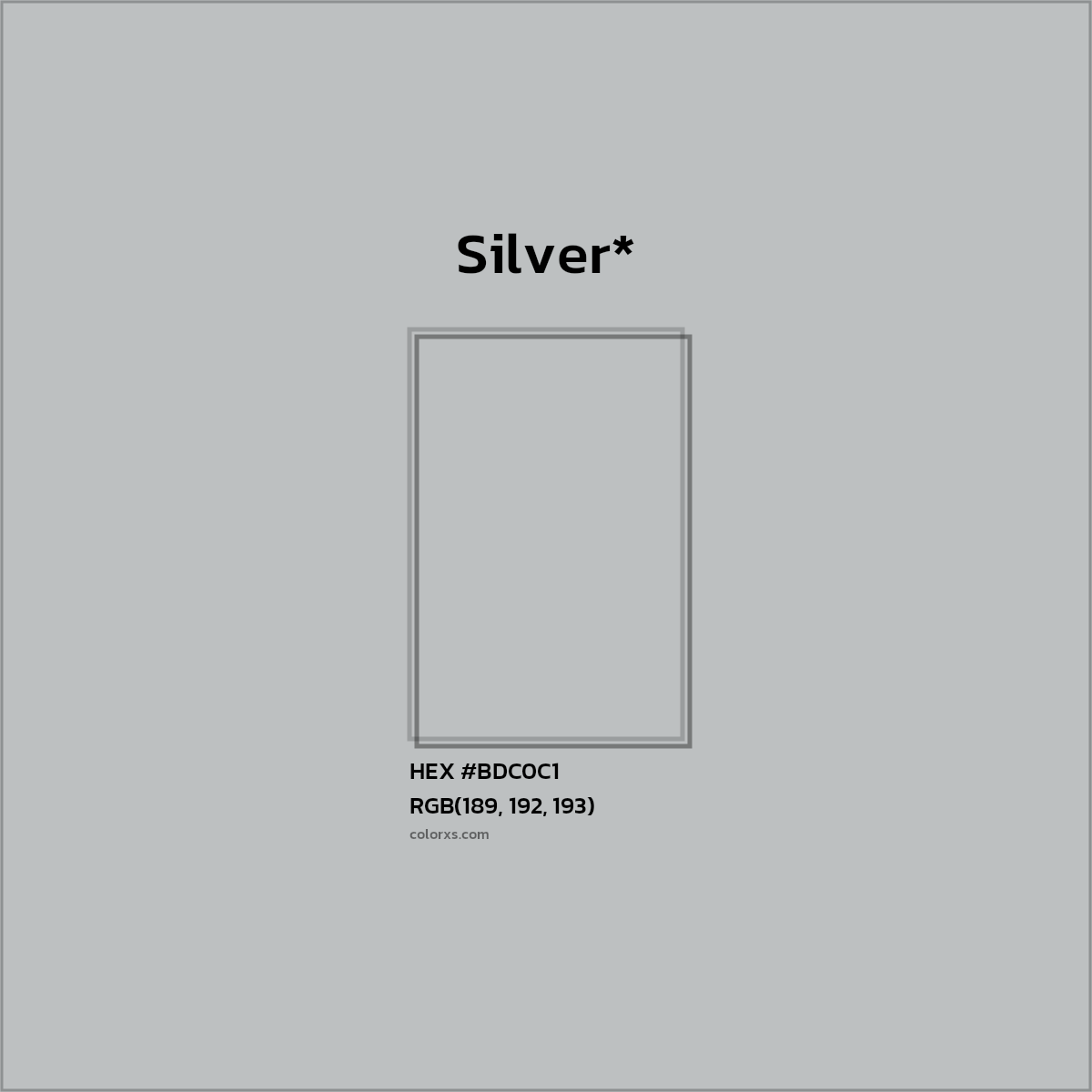 HEX #BDC0C1 Color Name, Color Code, Palettes, Similar Paints, Images