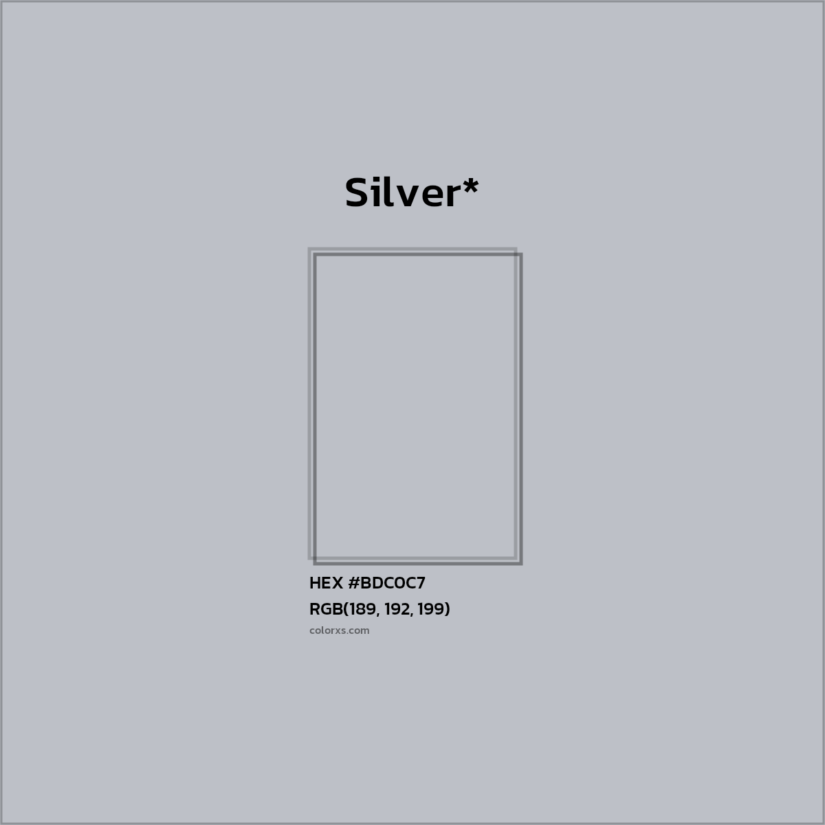 HEX #BDC0C7 Color Name, Color Code, Palettes, Similar Paints, Images