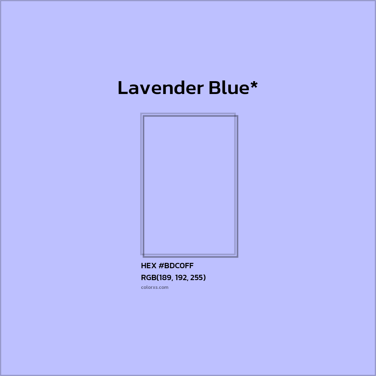 HEX #BDC0FF Color Name, Color Code, Palettes, Similar Paints, Images