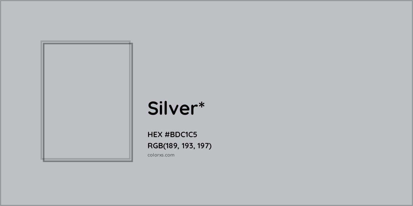 HEX #BDC1C5 Color Name, Color Code, Palettes, Similar Paints, Images