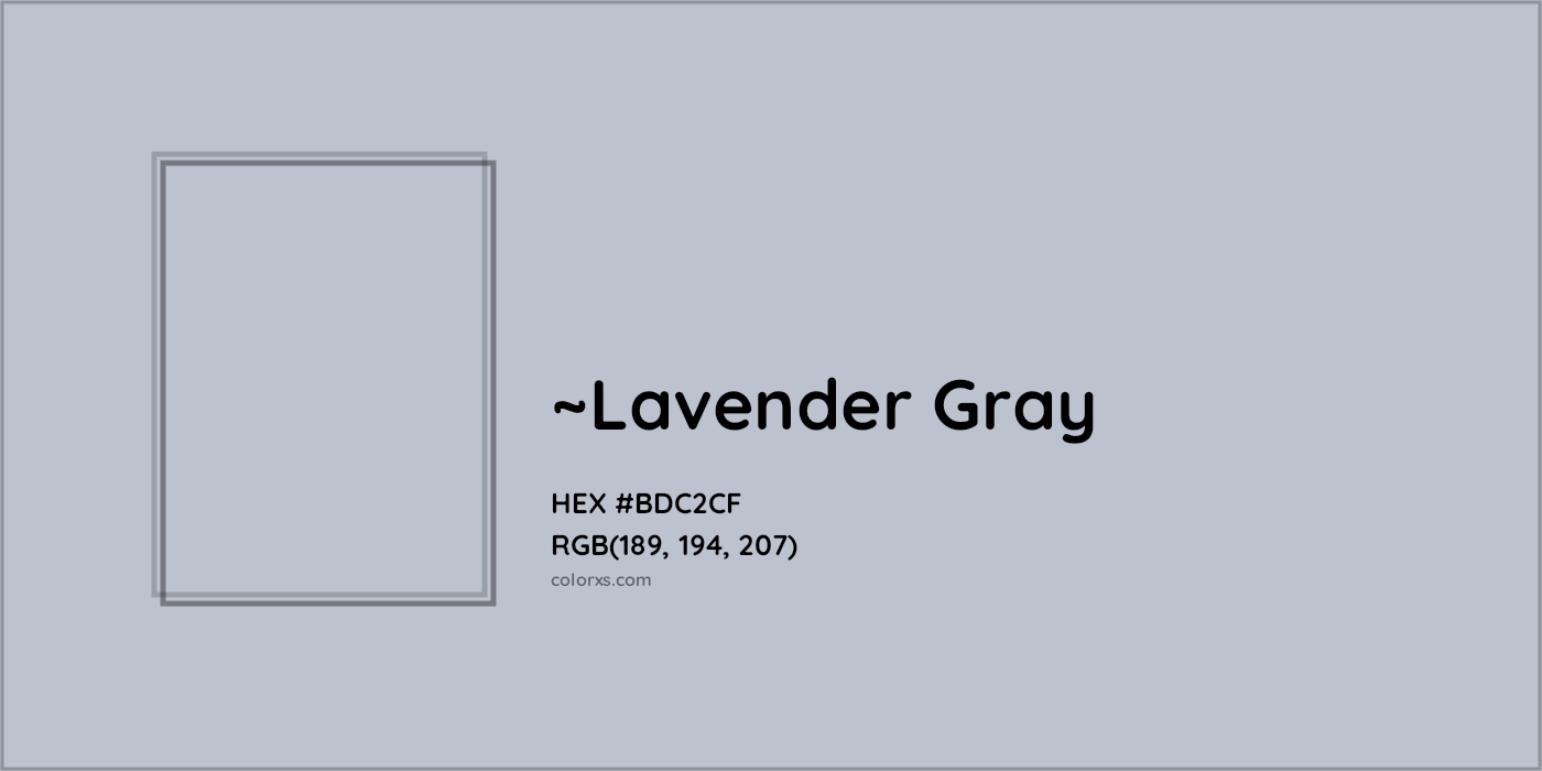 HEX #BDC2CF Color Name, Color Code, Palettes, Similar Paints, Images
