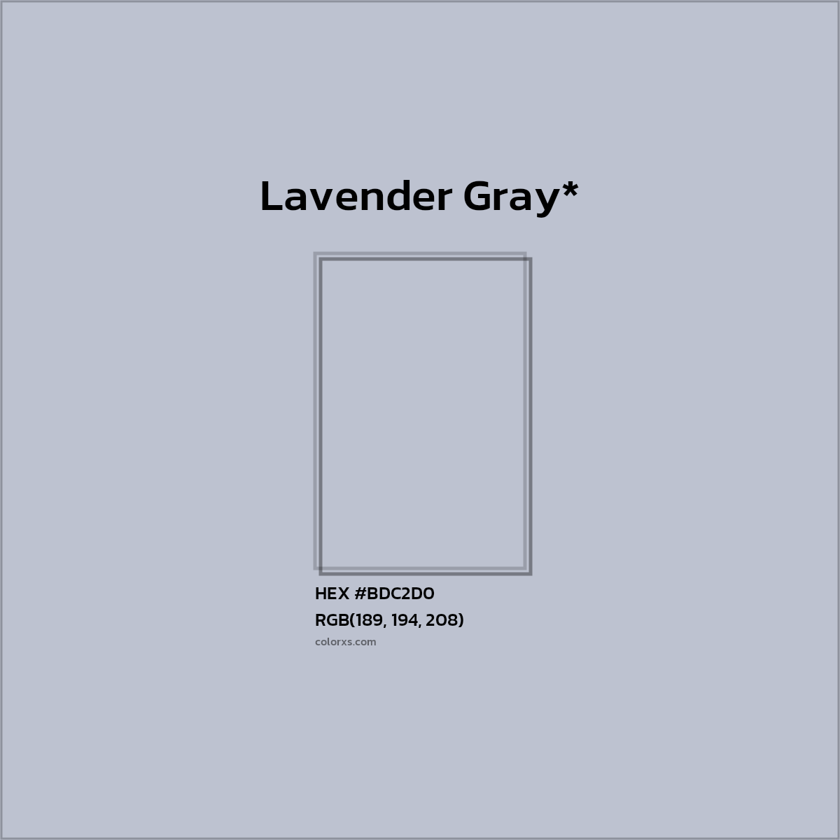 HEX #BDC2D0 Color Name, Color Code, Palettes, Similar Paints, Images