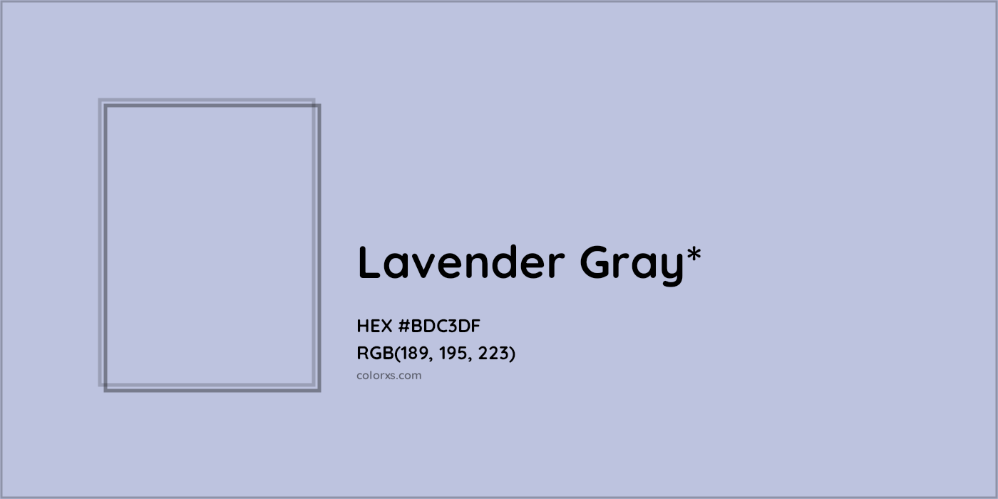 HEX #BDC3DF Color Name, Color Code, Palettes, Similar Paints, Images