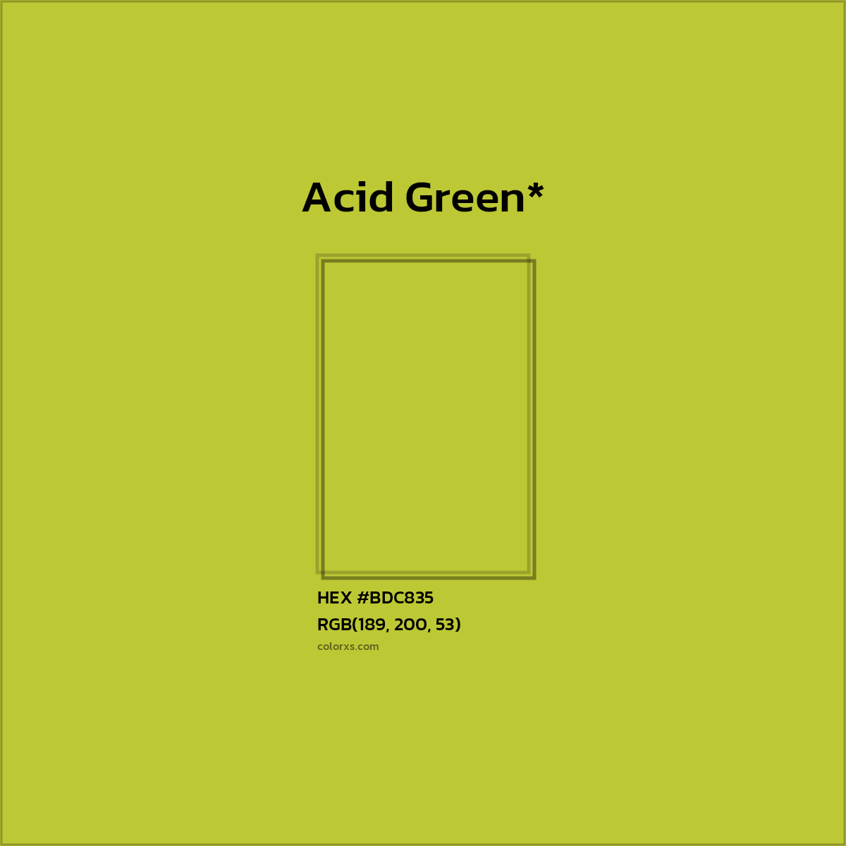HEX #BDC835 Color Name, Color Code, Palettes, Similar Paints, Images
