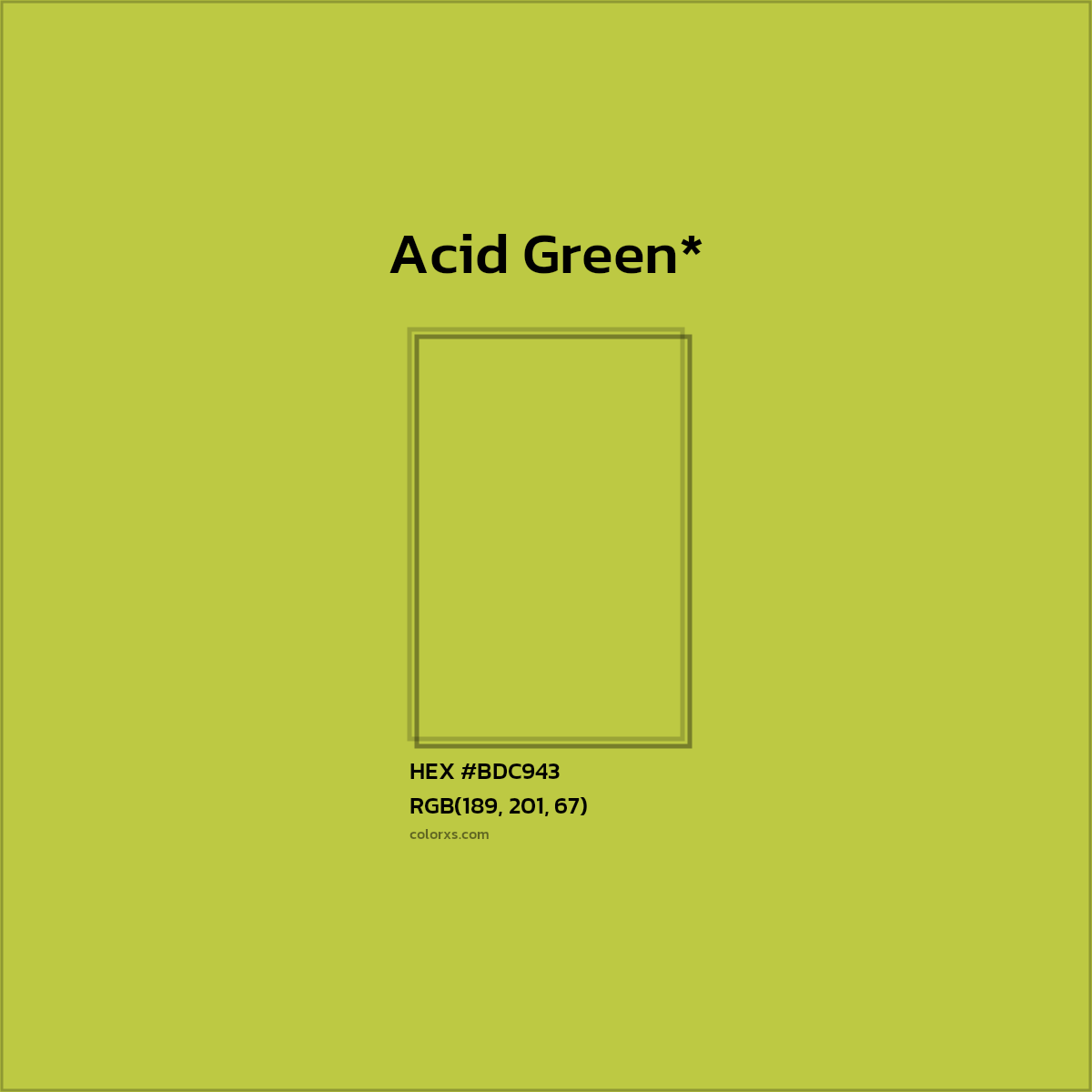 HEX #BDC943 Color Name, Color Code, Palettes, Similar Paints, Images
