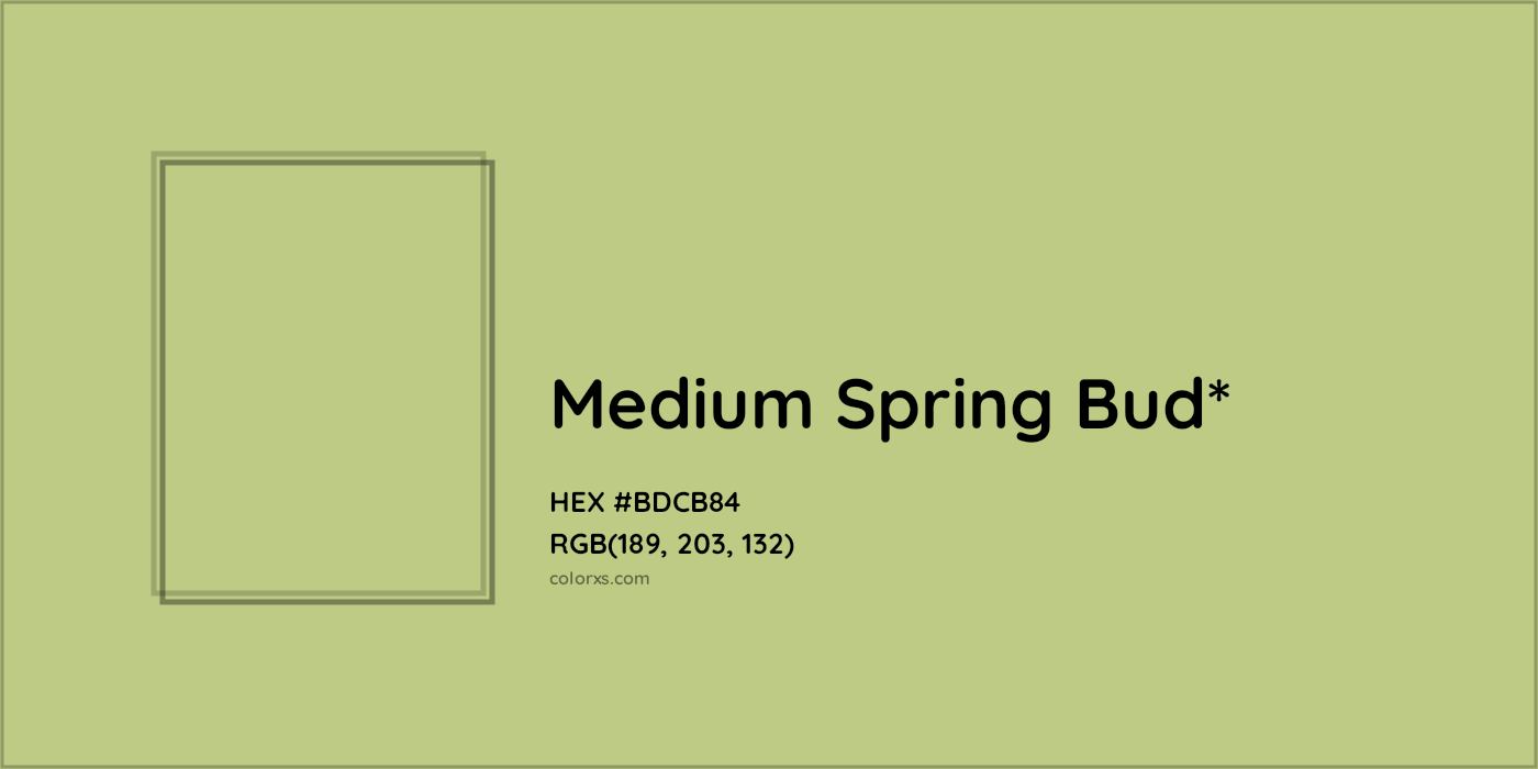 HEX #BDCB84 Color Name, Color Code, Palettes, Similar Paints, Images
