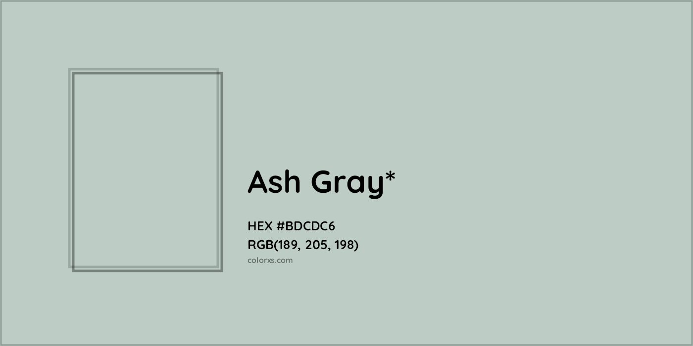 HEX #BDCDC6 Color Name, Color Code, Palettes, Similar Paints, Images