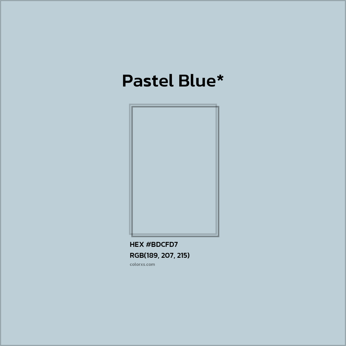 HEX #BDCFD7 Color Name, Color Code, Palettes, Similar Paints, Images