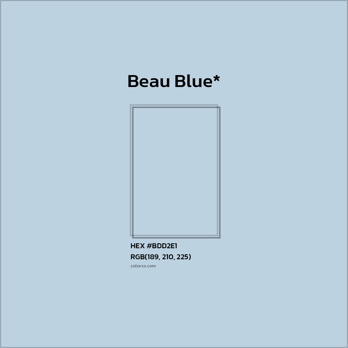 HEX #BDD2E1 Color Name, Color Code, Palettes, Similar Paints, Images