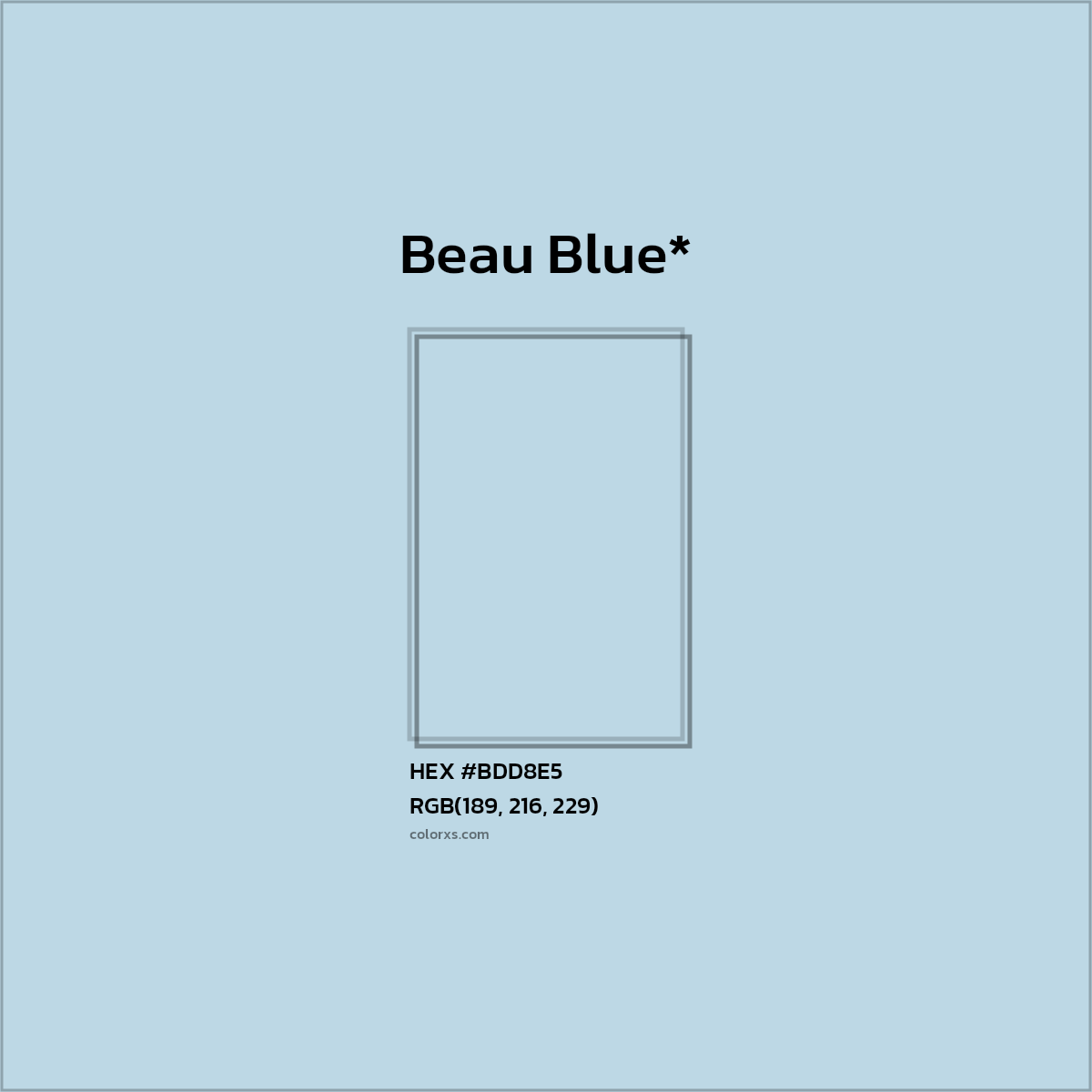HEX #BDD8E5 Color Name, Color Code, Palettes, Similar Paints, Images