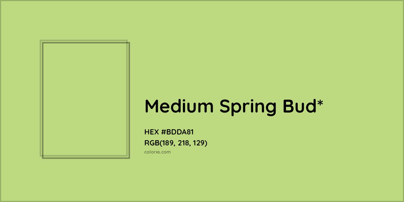 HEX #BDDA81 Color Name, Color Code, Palettes, Similar Paints, Images