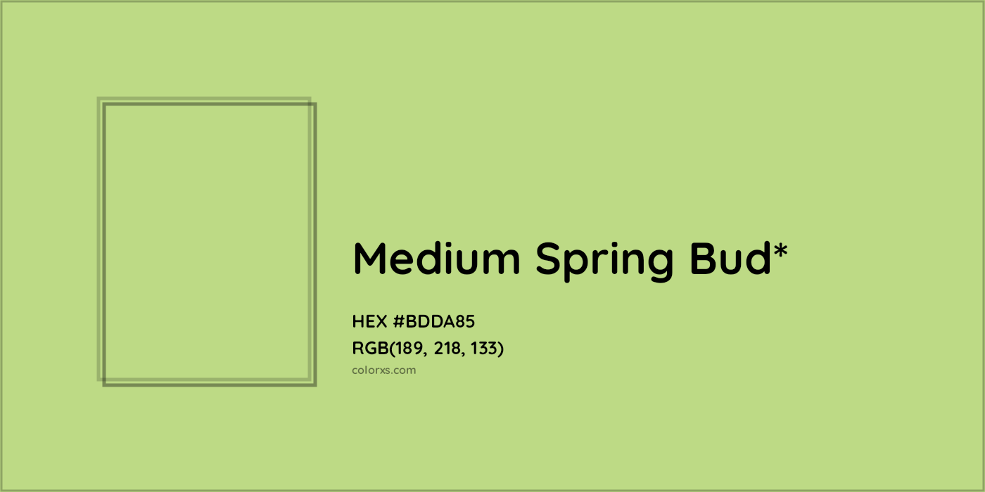 HEX #BDDA85 Color Name, Color Code, Palettes, Similar Paints, Images