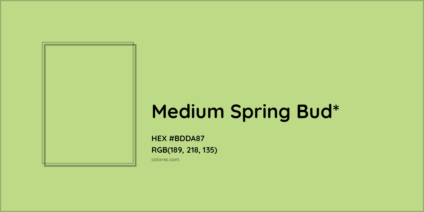 HEX #BDDA87 Color Name, Color Code, Palettes, Similar Paints, Images