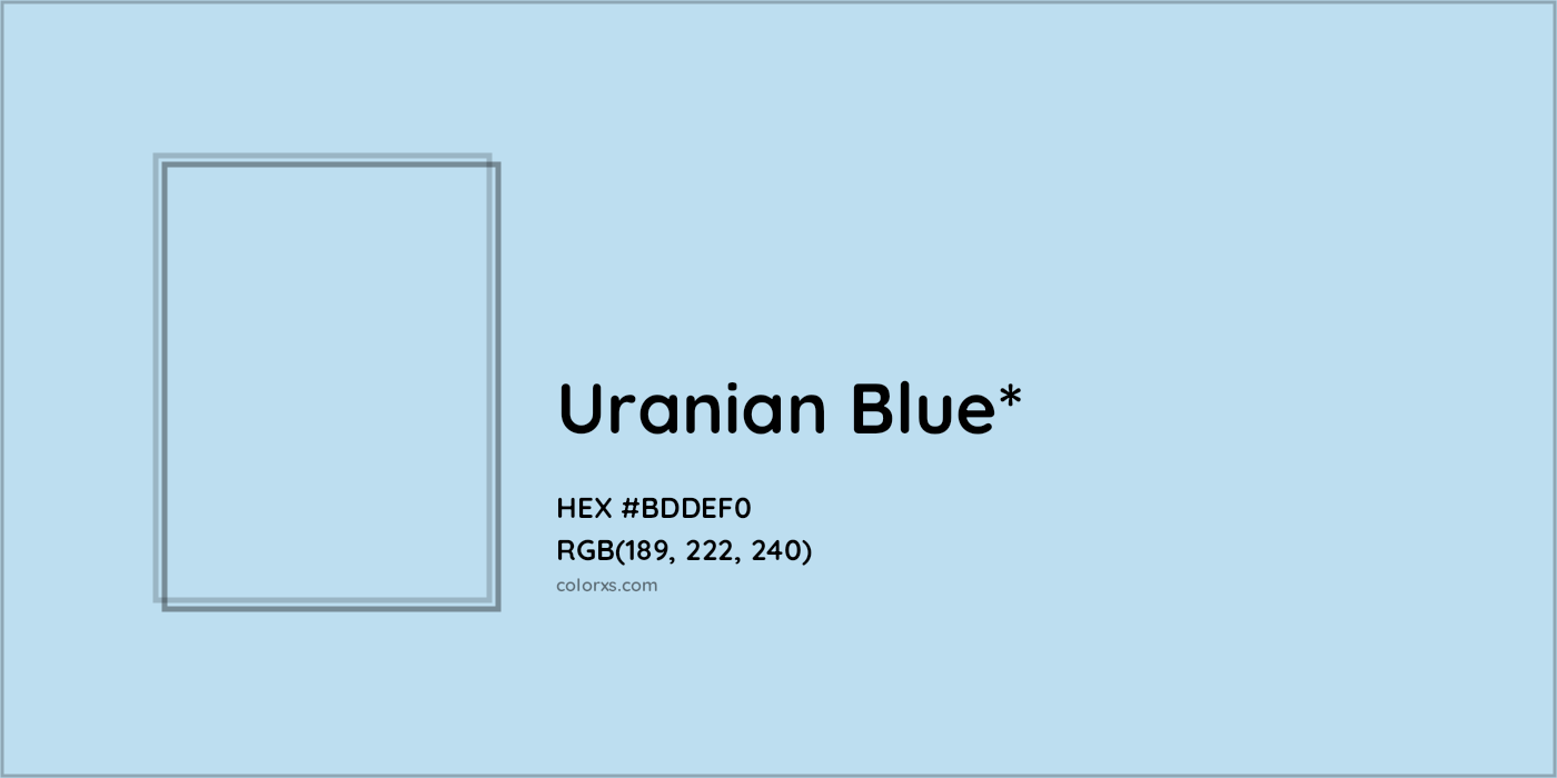 HEX #BDDEF0 Color Name, Color Code, Palettes, Similar Paints, Images