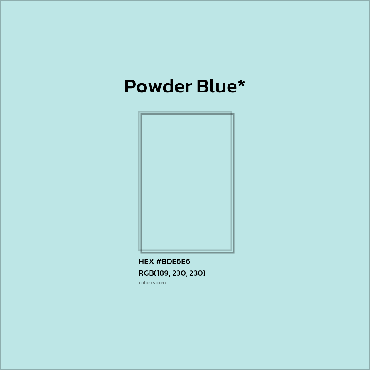 HEX #BDE6E6 Color Name, Color Code, Palettes, Similar Paints, Images