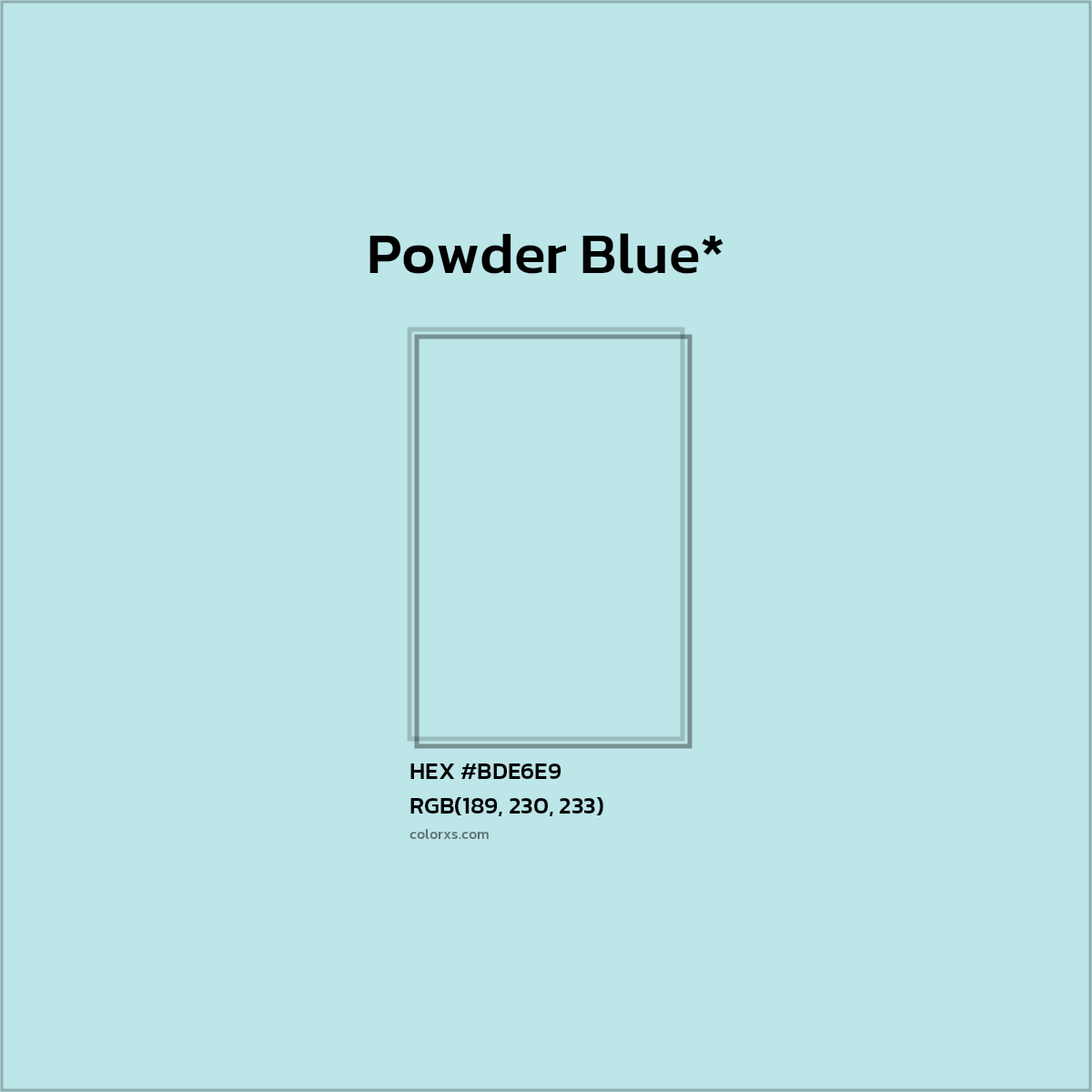 HEX #BDE6E9 Color Name, Color Code, Palettes, Similar Paints, Images